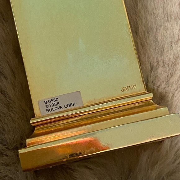 VINTAGE 80s Bulova Miniature Grandfather Clock Cantebury B0550 Brass - Picture 4 of 8